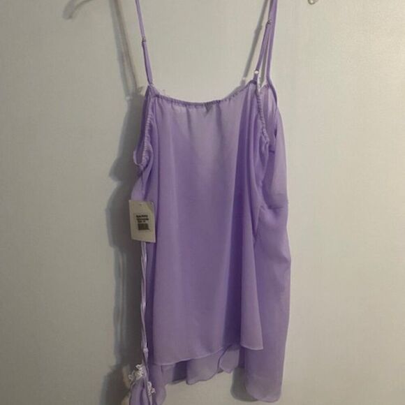 i Collection Lavendar Lace teddy with thongs, size 1X - Picture 2 of 5